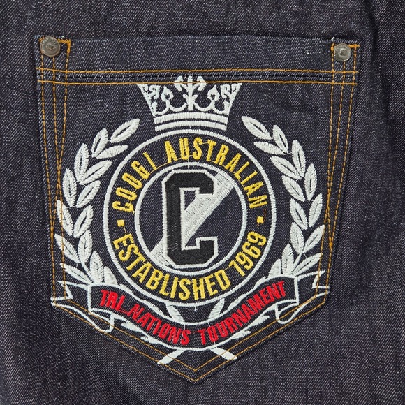 COOGI Mens Jeans 44W Dark Wash Denim Straight Embroidered TRI Nations - Picture 5 of 15